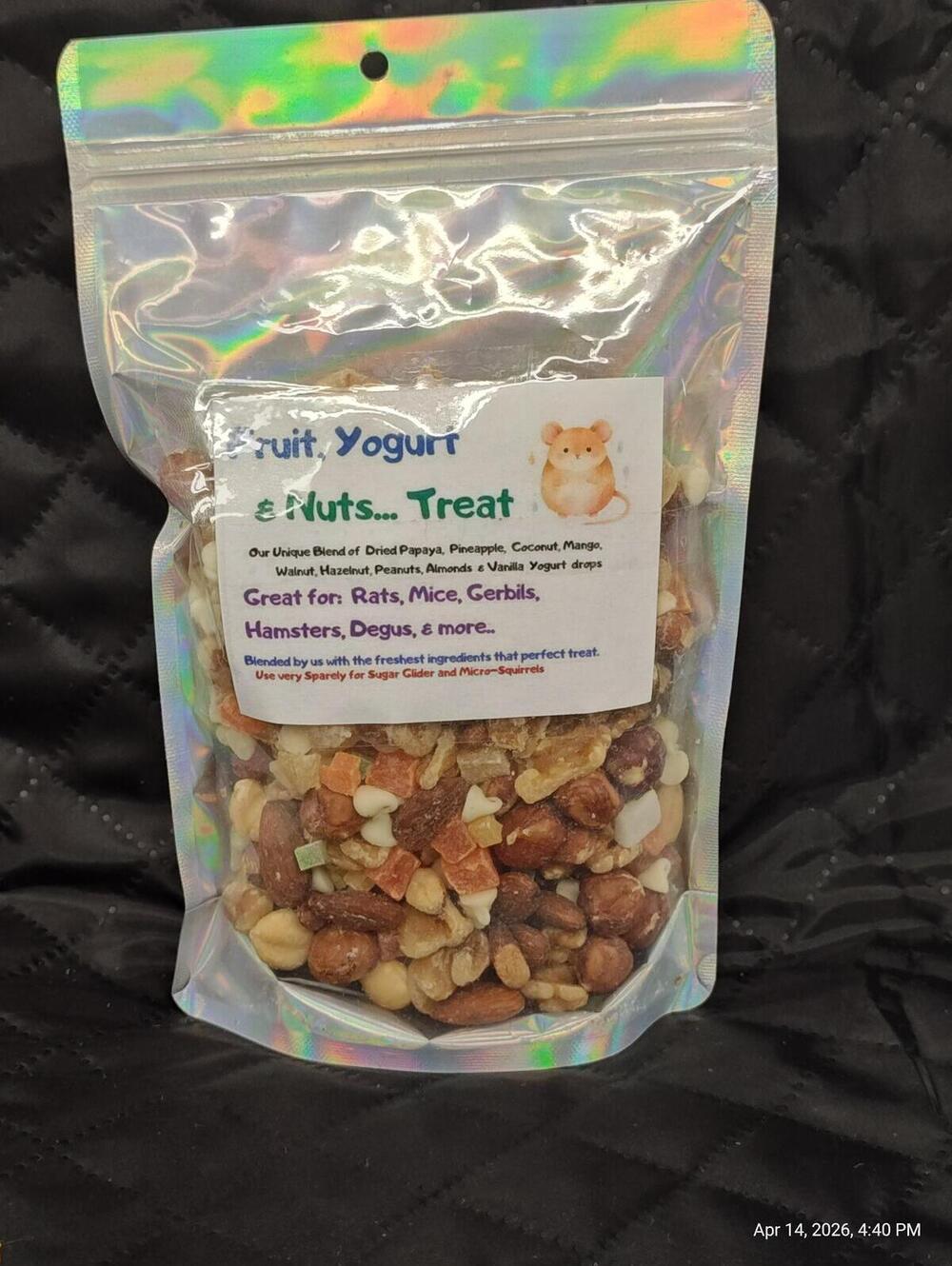Fruit , Nuts & Yogurt Blend for Rats Mouse, Hamster, Gerbil , Sugar Gliders